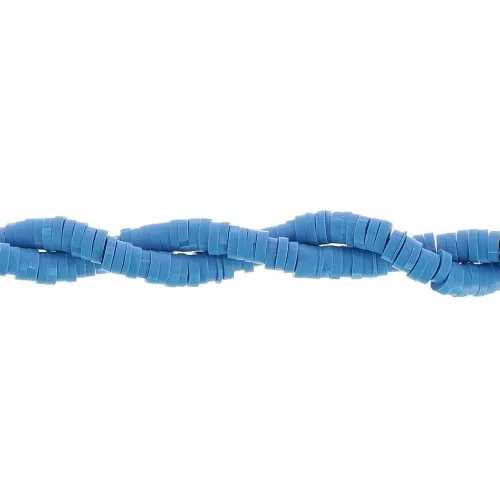 Heishi polymer clay rondelle beads 4x1 mm - Blue jean x45cm