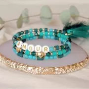 Heishi polymer clay rondelle beads 4x1 mm - Blue jean x45cm