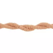 Heishi polymer clay rondelle beads 4x1 mm - Nude orange x45cm