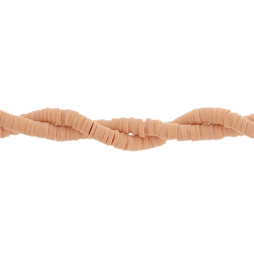 Heishi polymer clay rondelle beads 4x1 mm - Nude orange x45cm