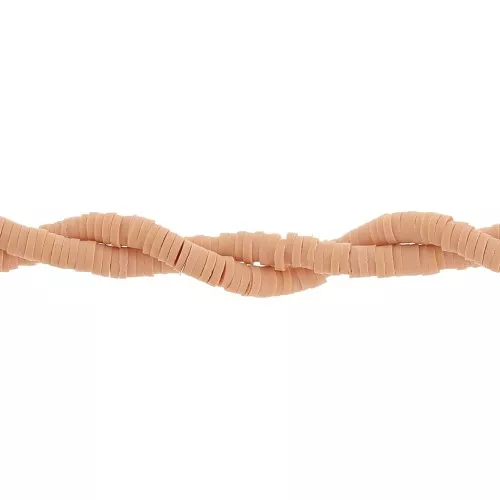 Heishi polymer clay rondelle beads 4x1 mm - Nude orange x45cm