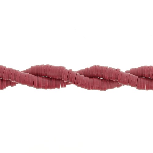 Heishi polymer clay rondelle beads 5x1 mm - Burgundy x44cm