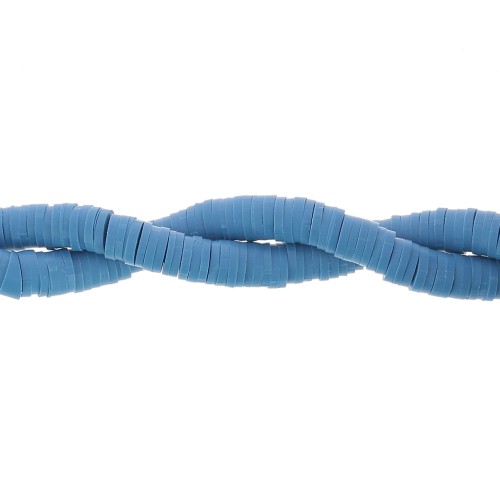 5x1mm Heishi polymer clay rondelle beads - Denim x45cm