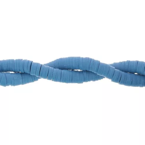Heishi polymer clay rondelle beads 5x1 mm - Blue jean x45cm