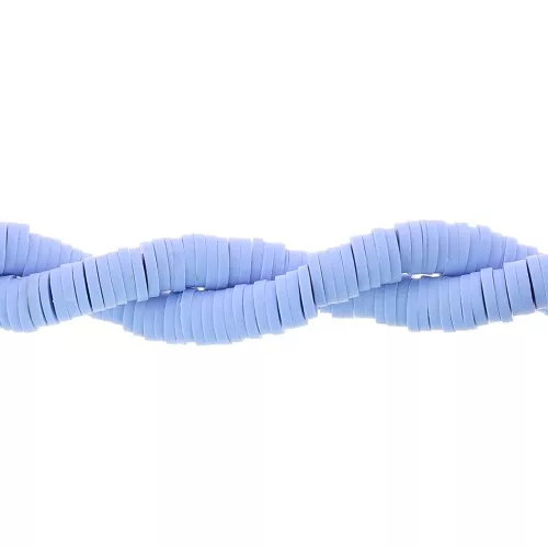 Heishi polymer clay rondelle beads 6x1 mm - Light blue x45cm