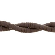 Heishi polymer clay rondelle beads 6x1 mm - Dark brown x45cm