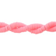 Heishi polymer clay rondelle beads 6x1 mm - Bright pink x45cm