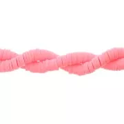 Heishi polymer clay rondelle beads 6x1 mm - Bright pink x45cm