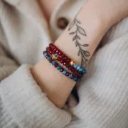 6x4mm Flattened round faceted coloured gemstone - burgundy Quartz x36cm