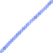 Round flattened faceted 6x4 mm tinted gemstone - Blue Quartz x37cm|raw }}