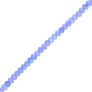 Round flattened faceted 6x4 mm tinted gemstone - Blue Quartz x37cm