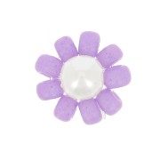 10mm Seed beads flower - daisy - Purple - Pearly white x1
