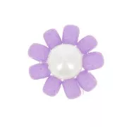 10mm Seed beads flower - daisy - Purple - Pearly white x1