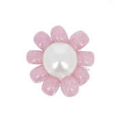 10mm Seed beads flower - daisy - Antique Pink - Pearly white x1|raw }}
