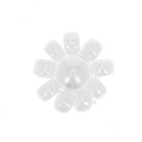 10mm Seed beads flower - daisy - White - Pearly white x1