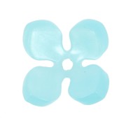 13.5mm Acetate flower beads - Light blue pearl x4|raw }}