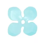 13.5mm Acetate flower beads - Light blue pearl x4
