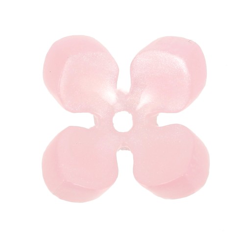 13.5mm Acetate flower beads - Light Pink pearl x4