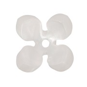 13.5mm Acetate flower beads - white pearl x4