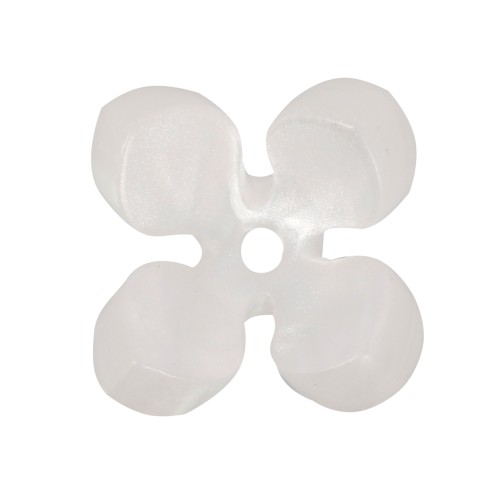 13.5mm Acetate flower beads - white pearl x4
