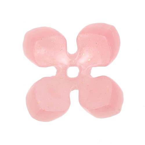 13.5mm Acetate flower beads - Salmon pearl x4