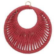 48mm Round pendant with woven thread - Redx1|raw }}