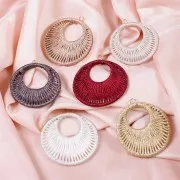 48mm Round pendant with woven thread - Redx1