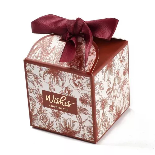 7x7cm Do-it-yourself jewellery box with ribbon - flower design - Brick x1