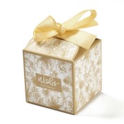 7x7cm Do-it-yourself jewellery box with ribbon - flower design - Sand x1|raw }}