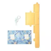 13x9x4.5cm Do-it-yourself jewelry box - flowers - Blue - Gold x1