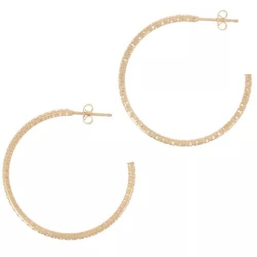 36mm Openwork diamond hoop earrings - Fine Gold plated x2