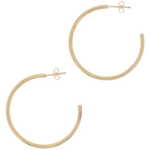 36mm Open Hoop earrings - Fine Gold plated x2