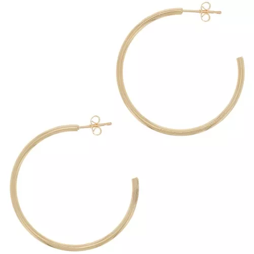 36mm Open Hoop earrings - Fine Gold plated x2