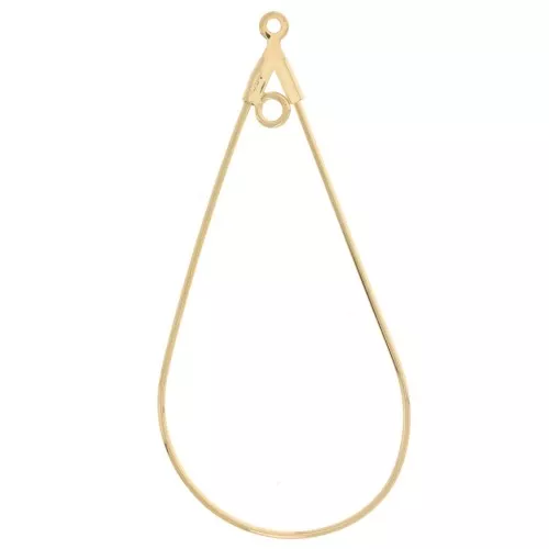 45x21mm Stainless steel 316L Drop earring holders & hoop - Gold plated x2
