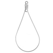 Drop Earring Backings & Ring, 44x22.5 mm - 304L Stainless Steel x2