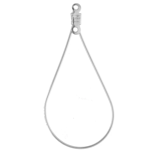 Drop Earring Backings & Ring, 44x22.5 mm - 304L Stainless Steel x2