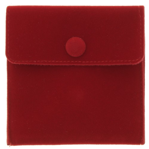 100x95mm Velvet pouch with snap for jewellery - Red x1