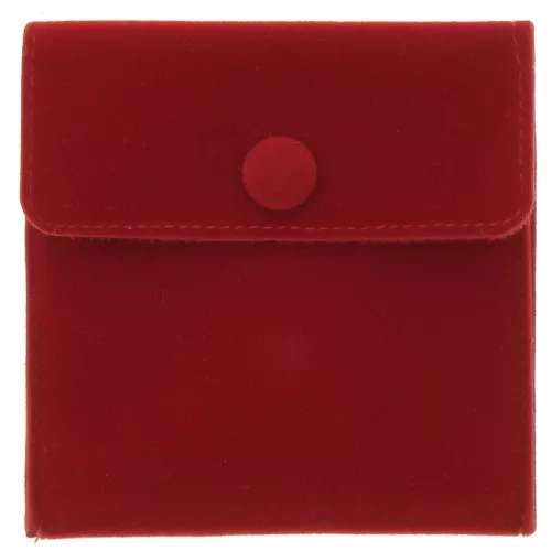100x95mm Velvet pouch with snap for jewellery - Red x1