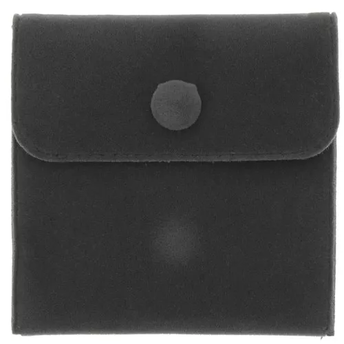 100x95mm Velvet pouch with snap for jewellery - Black x1