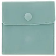 100x95mm Velvet pouch with snap for jewellery - Turquoise x1