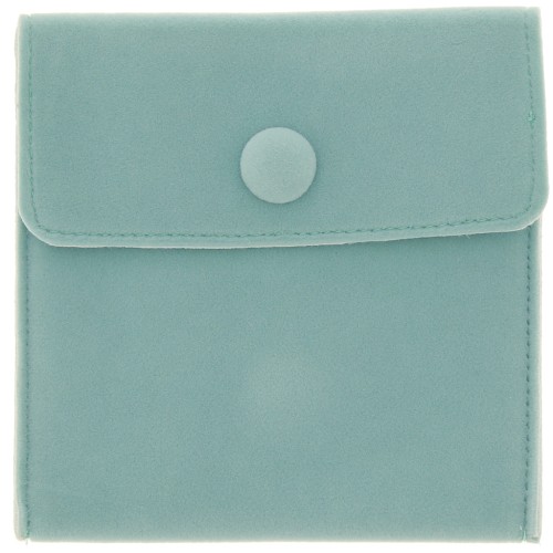 100x95mm Velvet pouch with snap for jewellery - Turquoise x1