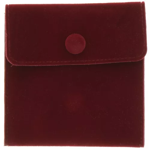 100x95mm Velvet pouch with snap for jewellery - burgundy x1