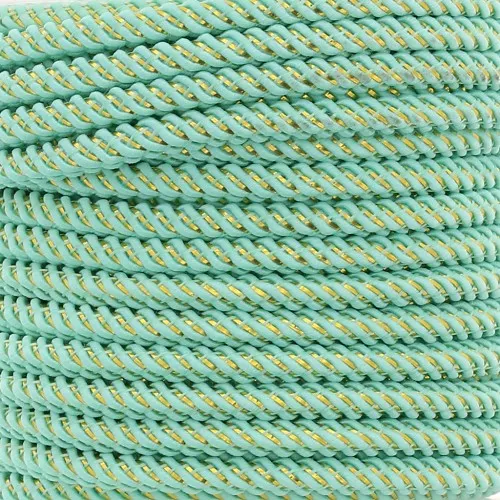3mm Braided polyester cord and metallic thread - Veraman - Gold x1m