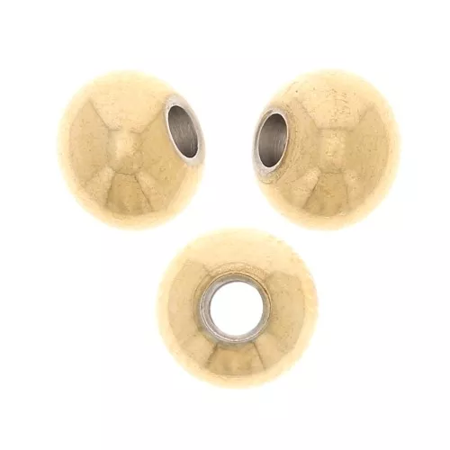 6x4.7mm Stainless steel 304 Flattened round beads - Gold Tone x20