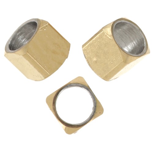 Rounded cube beads 2 mm - 304L Gold stainless steel x10