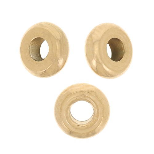 5x2mm 304 Stainless Steel Heishi Disc Beads - Flat Discs - Gold Tone x10