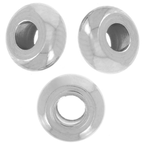 6x3mm Stainless steel 304L 4 Heishi washer beads - flat discs x20