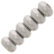 6x3mm Stainless steel 304L 4 Heishi washer beads - flat discs x20
