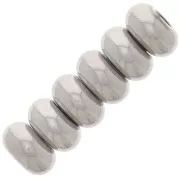 6x3mm Stainless steel 304L 4 Heishi washer beads - flat discs x20
