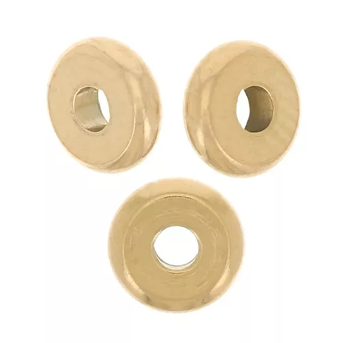 Rondelle beads Heishi - flat disc 5x1.5 mm - Stainless steel 304L Gold x10